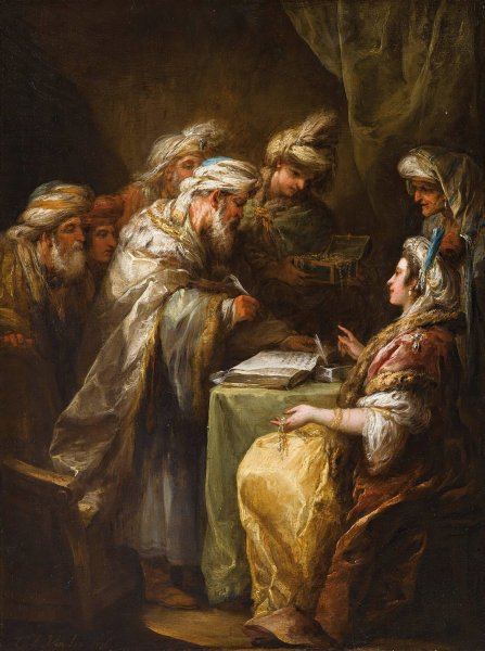 The marriage contract  by Charles-Andre Van Loo - Hand-Painted Oil Painting Reproduction