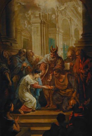 The Marriage of the Virgin by Charles-Andre Van Loo Oil Painting