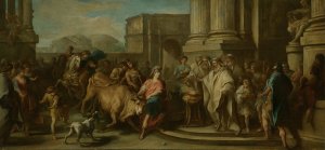 Theseus Taming the Bull of Marathon by Charles-Andre Van Loo Oil Painting