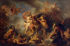 Fury Of Roland by Charles-Antoine Coypel Oil Painting
