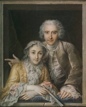 Portrait of Philippe Coypel and His Wife by Charles-Antoine Coypel Oil Painting