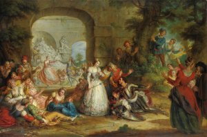 Roland And The marriage Of Angelique by Charles-Antoine Coypel Oil Painting