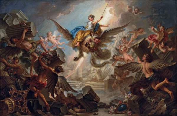 Main Product Photo of The Destruction Of The Palace Of Armida Painting by Charles-Antoine Coypel