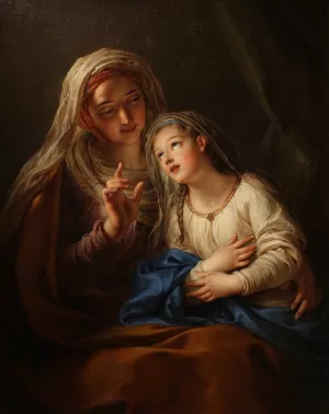 The Education of the Virgin Mary by Charles-Antoine Coypel Oil Painting