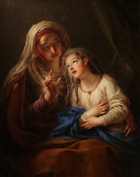 Main Product Photo of The Education of the Virgin Mary  Painting by Charles-Antoine Coypel