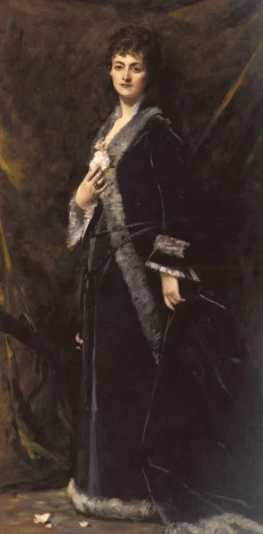 A Portrait of Helena Modjeska Chlapowski by Charles Auguste Emile Durand Oil Painting