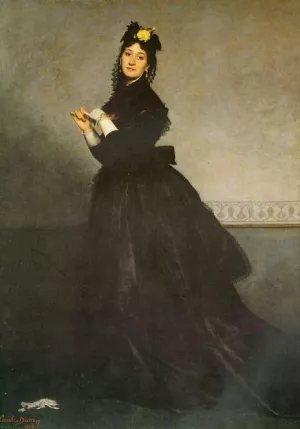 Lady with a Glove by Charles Auguste Emile Durand - Oil Painting Reproduction