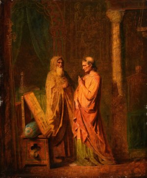 Architecte presentant un projet de construction by Charles-Auguste Herbe Oil Painting