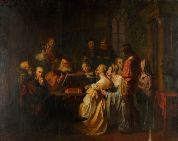 Main Product Photo of La Lecture de la Bible  Painting by Charles-Auguste Herbe