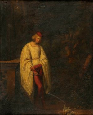 La premiere chasse by Charles-Auguste Herbe Oil Painting