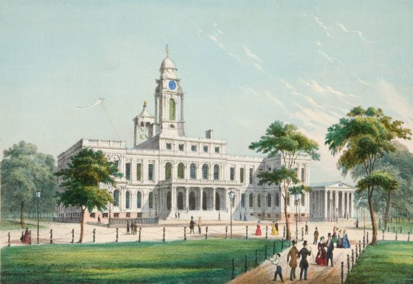 City Hall  by Charles Autenrieth - Hand-Painted Oil Painting Reproduction