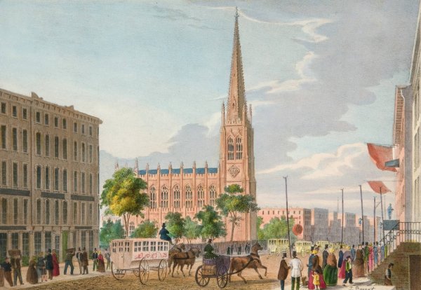 Trinity Church  by Charles Autenrieth - Hand-Painted Oil Painting Reproduction