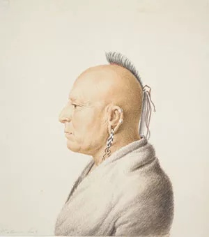 Osage Warrior by Charles Balthazar J. F. Saint-Memin Oil Painting