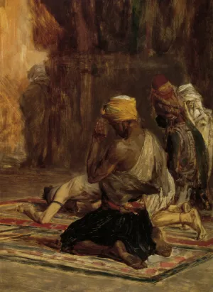 Prayer in a Mosque by Charles Bargue - Oil Painting Reproduction