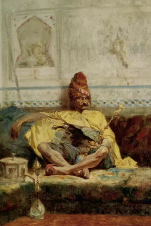 Seated Bashi Bazouk by Charles Bargue - Oil Painting Reproduction