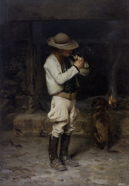 Main Product Photo of The Smoker Painting by Charles Bargue