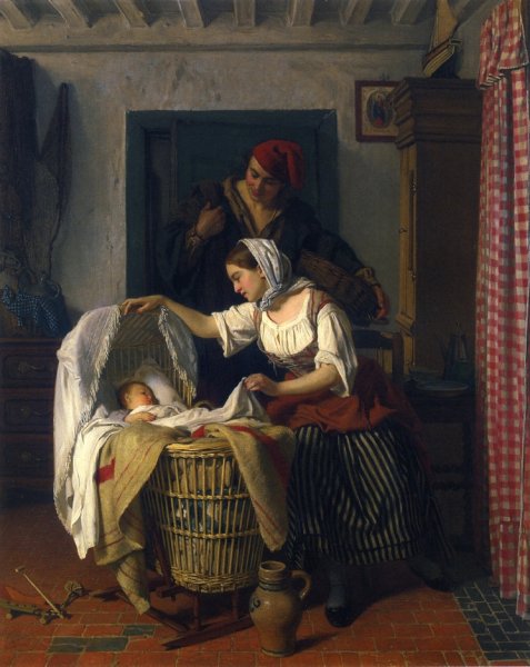 Main Product Photo of A Peaceful Moment Painting by Charles Baugniet
