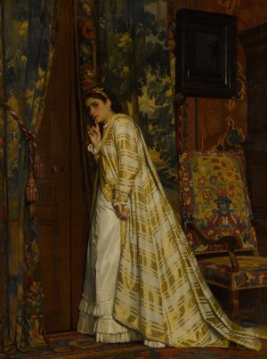 Behind Closed Doors by Charles Baugniet Oil Painting