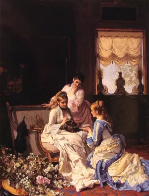 Spring's New Arrivals by Charles Baugniet - Oil Painting Reproduction