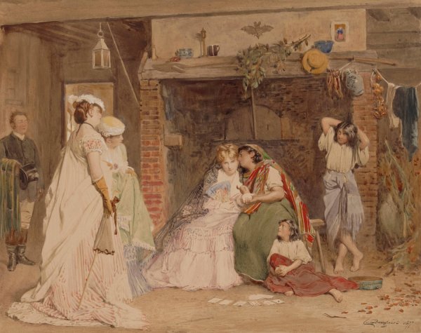Main Product Photo of The Card Reader  Painting by Charles Baugniet