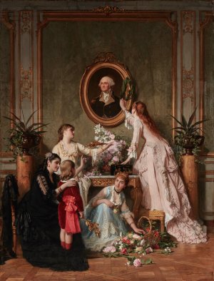 Washington's Birthday by Charles Baugniet Oil Painting