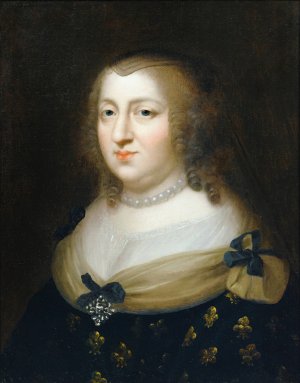 Portrait of Anne d'Autriche by Charles Beaubrun Oil Painting
