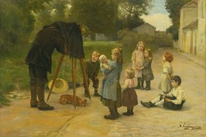 Watch The Birdie by Charles-Bertrand D'Entraygues Oil Painting