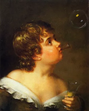 Blowing Bubbles by Charles Bird King - Oil Painting Reproduction
