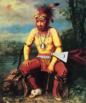 Nesouaquoit Bear in the Fork of a Tree, A Fox Chief painting by Charles Bird King