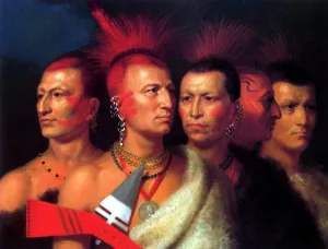 Young Omahaw, War Eagle, Little Missouri, and Pawnees by Charles Bird King - Oil Painting Reproduction