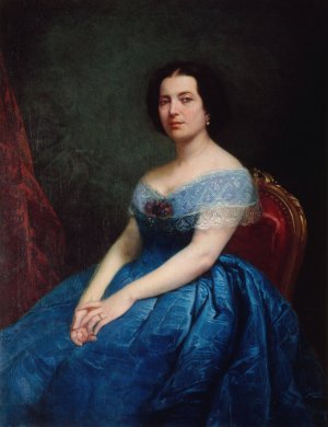 Portrait d'Ernesta Grisi by Charles Bonnegrace Oil Painting