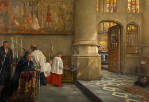 Before Blessing at the Church of Hoogstraten by Charles Boom Oil Painting