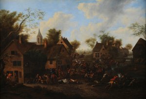 La guerre en Flandre by Charles Breydel Oil Painting