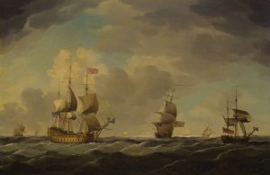 An English Flagship Under Easy Sail in a Moderate Breeze by Charles Brooking Oil Painting