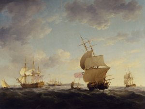 Shipping in the English Channel by Charles Brooking Oil Painting