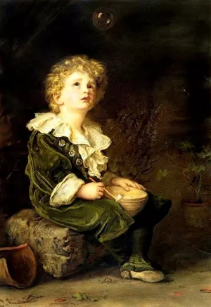 Bubbles painting by Charles Burton Barber