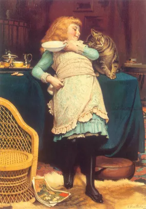 Coaxing Is Better by Charles Burton Barber - Oil Painting Reproduction