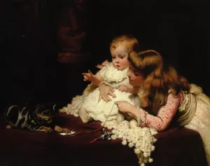 Playmates Oil painting by Charles Burton Barber