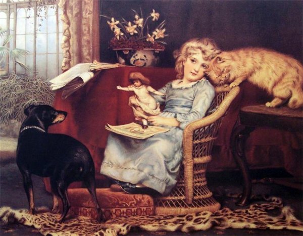 Main Product Photo of The Rivals Painting by Charles Burton Barber