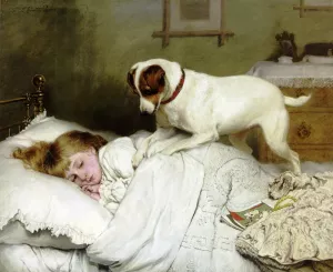 Time to Wake Up Oil painting by Charles Burton Barber