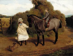 Vandaleur Brightsmith And His Sister by Charles Burton Barber - Oil Painting Reproduction