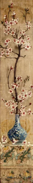 Still Life with Plum Blossoms in an Oriental Vase by Charles Caryl Coleman - Oil Painting Reproduction