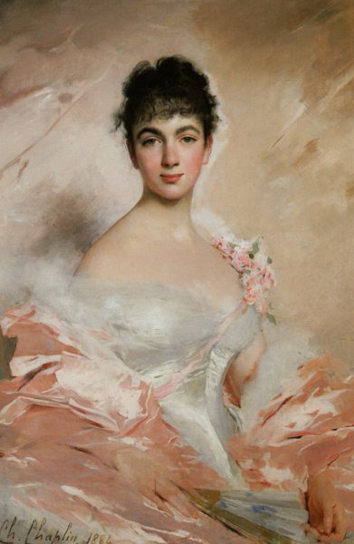 Femme en Rose by Charles Chaplin - Hand-Painted Oil Painting Reproduction
