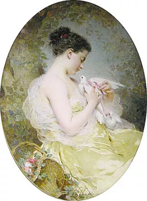 Jeune Fille a la Colombe painting by Charles Chaplin