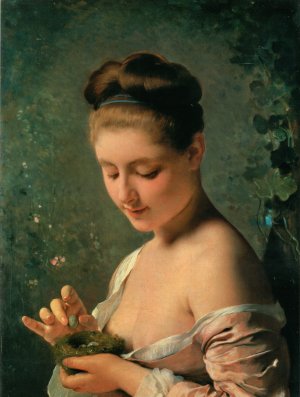 La Ragazza col Nido Oil painting by Charles Chaplin
