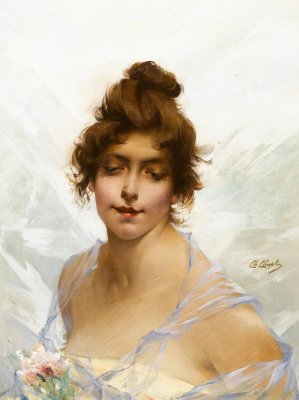 Portrait of a Lady by Charles Chaplin Oil Painting