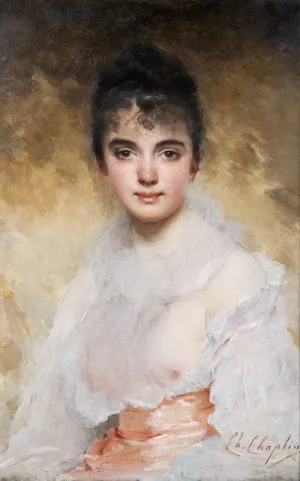 Portrait of A Young Woman by Charles Chaplin Oil Painting