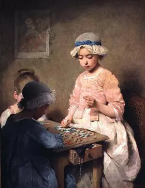 The Game of Lotto by Charles Chaplin Oil Painting