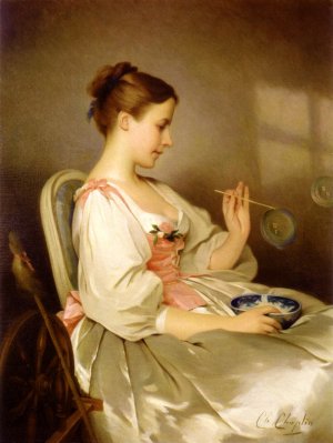 The Soap Bubbles Oil painting by Charles Chaplin