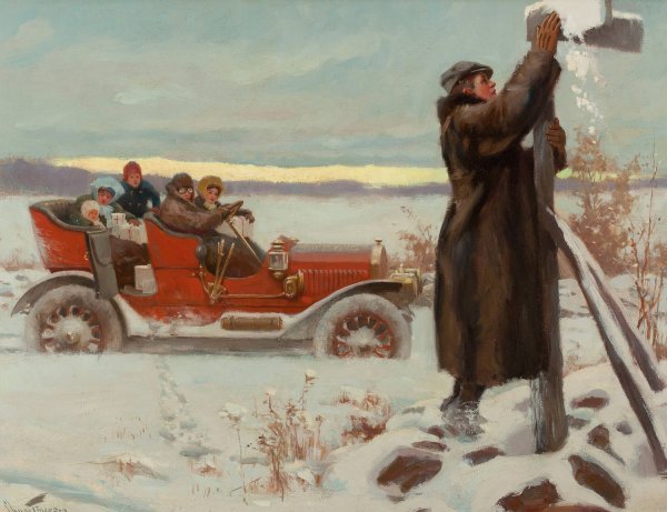 Finding the Way Home by Charles Chase Emerson - Hand-Painted Oil Painting Reproduction